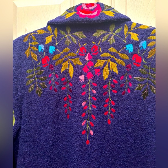 NWT Vintage Linea By Louis Dell'Olio Floral Design Embroidered Wool Jacket - Picture 6 of 7